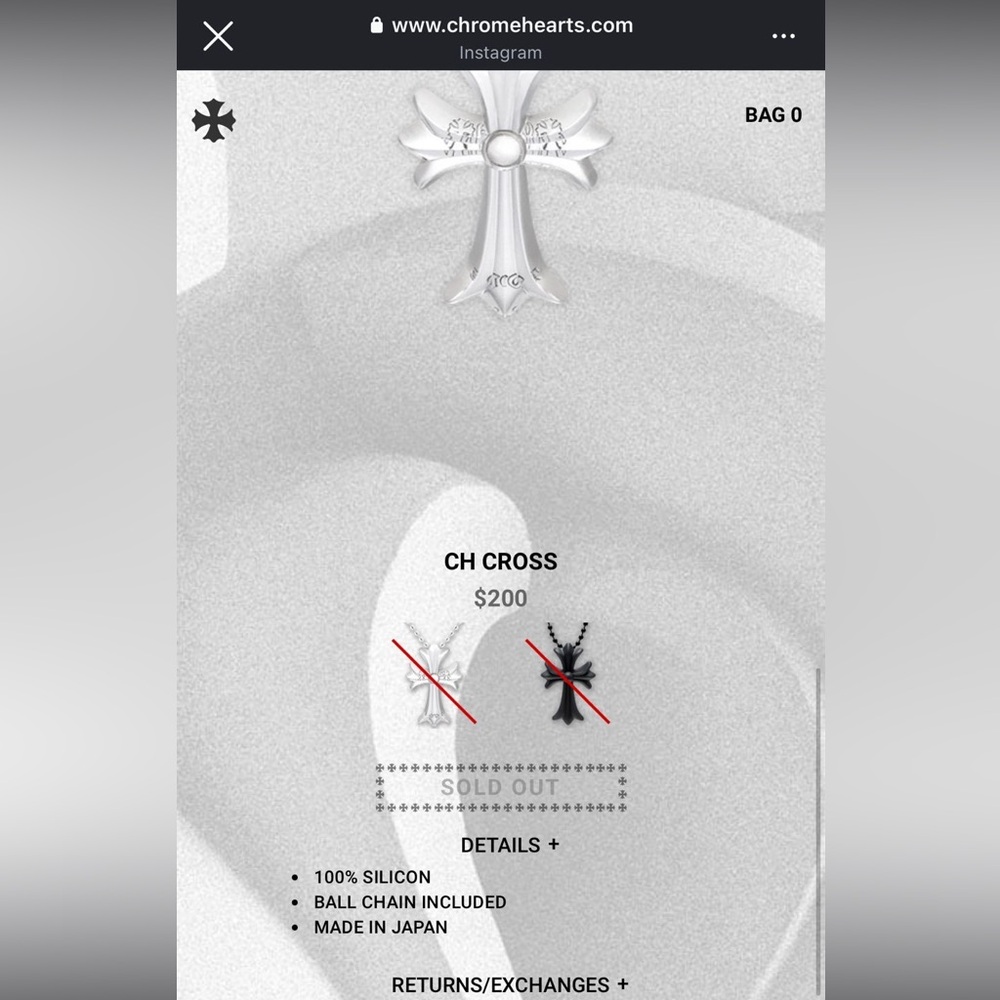 Chrome Hearts Silichrome Clear CH Cross